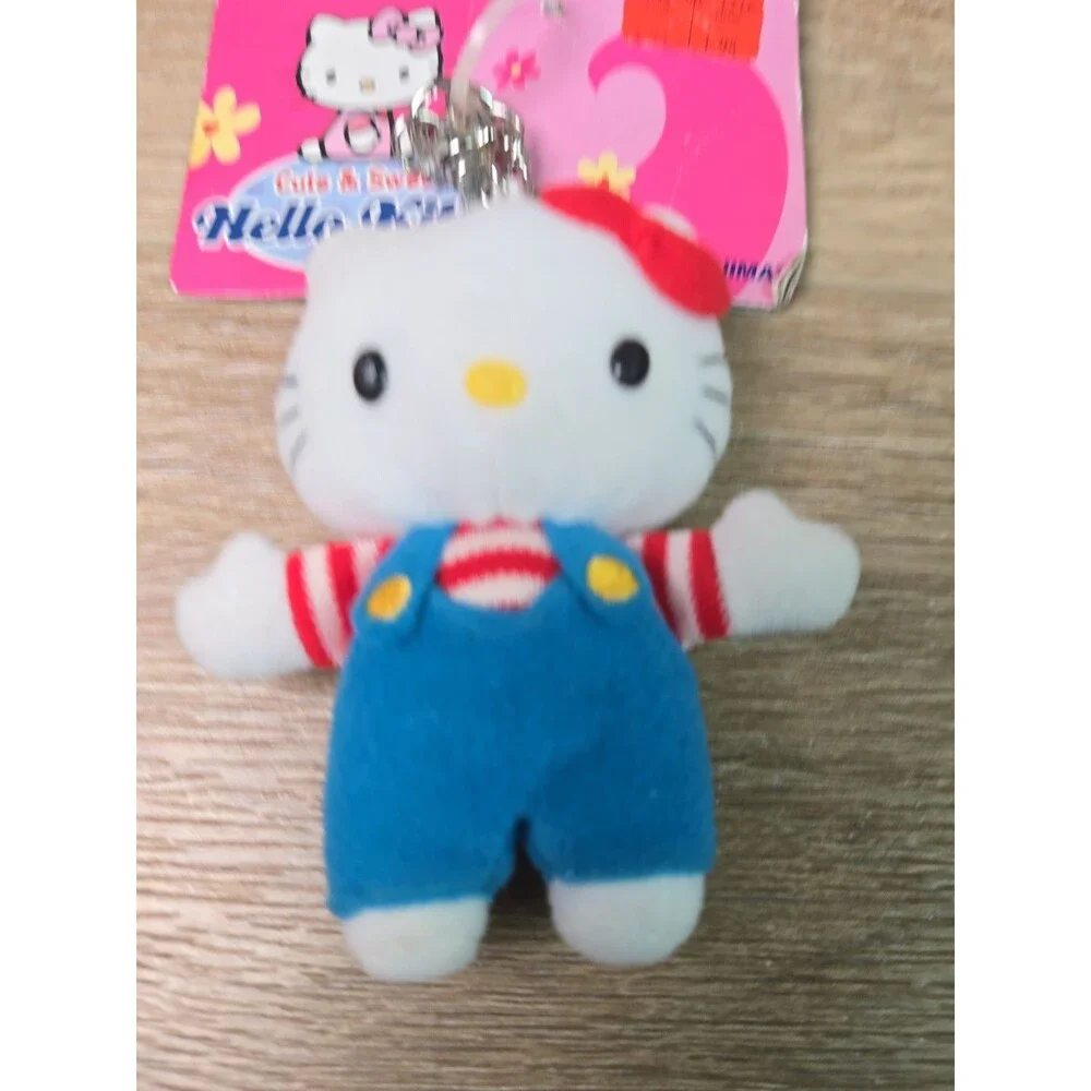 NOS Sanrio Hello Kitty Original in Overalls Nakajima 2002 Cute & Sweet Keychain